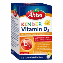 Tablettes fondantes de vitamine D3 pour enfants Abbey, 50 pc