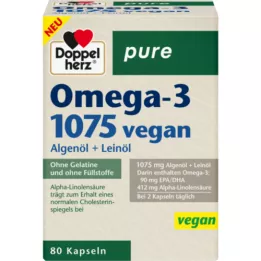 DOPPELHERZ Omega-3 1075 Capsules pures végétaliennes, 80 pc