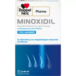 MINOXIDIL DoubleHerzphar.50mg / ml LSG.W.Haut Mann, 3x60 ml