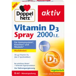 DOPPELHERZ Vitamine D3 2000, cest-à-dire par pulvérisation, 8 ml