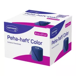 PEHA-HAFT Ruban de fixation couleur sans latex 6 cm x 21 m bleu, 1 pièce