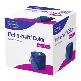 PEHA-HAFT Ruban de fixation couleur sans latex 8 cm x 21 m bleu, 1 pièce