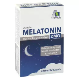 MELATONIN 2 mg plus capsules de houblon et de mélisse, 60 pc