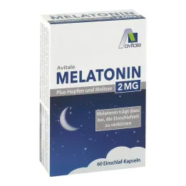 Mélatonine 2 mg plus capsules de houblon et de mélisse, 60 pièces