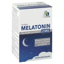 MELATONIN 2 mg plus capsules de houblon et de mélisse, 120 pièces