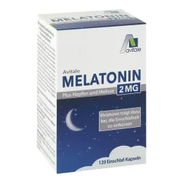 Mélatonine 2 mg plus capsules de houblon et de mélisse, 120 pièces