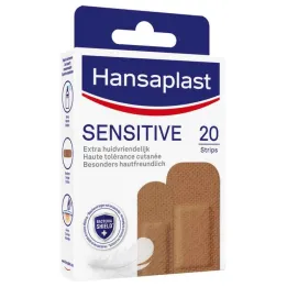 Hansaplast SENSITIVE bandes de plâtre ton de peau moyen, 20 pc