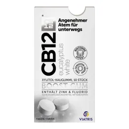 CB12 Boost Chewing-gum blanc deucalyptus, 10 pc