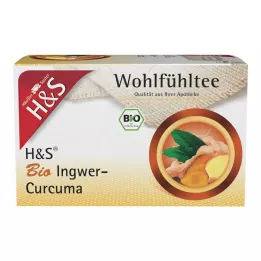 Sachets filtrants de gingembre et de curcuma biologiques H&amp;S, 20 x 1,25 g