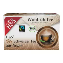 Thé noir biologique H&amp;S dAssam en sachets filtrants, 20 x 1,80 g