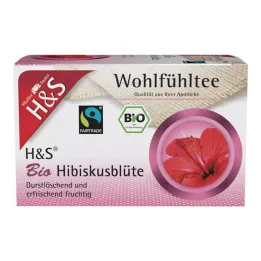 H&amp;S Sachets filtrants à fleurs dhibiscus biologiques, 20 x 1,75 g