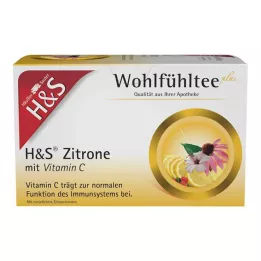 Sachets filtrants H&amp;S Citron avec vitamine C, 20 x 2,5 g