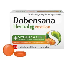 Dobensana Miel à base de plantes Vitamines C & Pastil de zinc.(36 pièces)