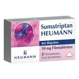 Sumatriptan Heumann pour les migraines 50 mg comprimés pelliculés, 2 pc