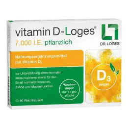 VITAMIN D-LOGES Dépôt hebdomadaire à base de plantes de 7 000 UI, 60 pièces
