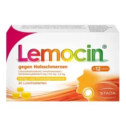Lemocin® pour les maux de gorge, saveur miel et citron, 24 pc
