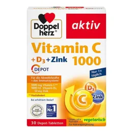 Doppelherz Vitamine C 1000 + D3 + Comprimés de dépôt de zinc, 30 pc