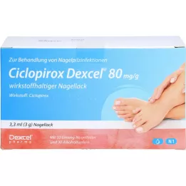 CICLOPIROX Dexcel 80 mg/g ingrédient actif vernis à ongles, 3,3 ml