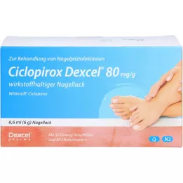 CICLOPIROX Dexcel 80 mg/g ingrédient actif vernis à ongles, 6,6 ml