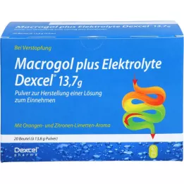 MACROGOL plus électrolytes Dexcel 13,7 g PLE, 20 pièces