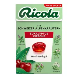 Ricola sans sucre boîte bonbons eucalyptus cerise, 50 g