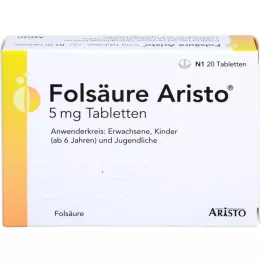 FOLSÄURE ARISTO Comprimés de 5 mg, 20 pièces