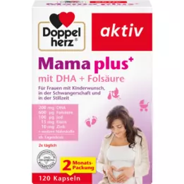 DOPPELHERZ Mama Plus avec DHA+ Capsules dacide folique, 120 pc