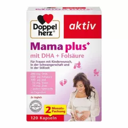 DOPPELHERZ Mama plus avec DHA+ capsules dacide folique, 120 pcs