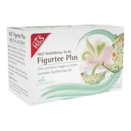 H&amp;S Figure Tea Plus avec sac filtrant en zinc et sélénium, 20X1,5 g