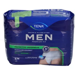 TENA MEN Pantalons dincontinence coupe premium Maxi S/M, 12 pièces