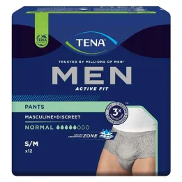 TENA® MEN ACTIVE FIT Pantalon Normal gris S/M pour incontinence, 12 pièces