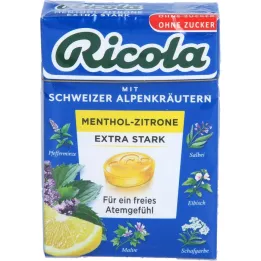 RICOLA o.Z.Box Bonbons extra forts au menthol et au citron, 50 g