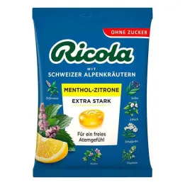 Ricola sans sucre sachet de citron mentholé extra fort, 75 g