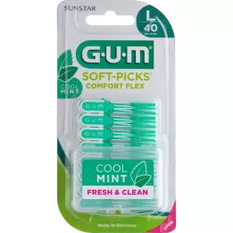 GUM Pics souples Comfort Flex menthe grand, 40 pc