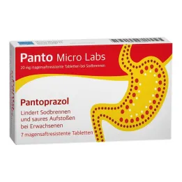 Panto Micro Labs 20 mg comprimés enrobés entériques pour les brûlures destomac, 7 pc