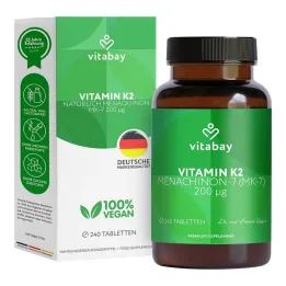 Vitamine K2 200 µg MK-7 comprimés végétaliens, 240 pc