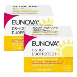 Eunova Duoprotect D3 + K2 4000 UI / 80 µg gélules, 2x90 pcs