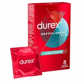 DUREX Préservatifs minces au toucher réel, 8 pièces