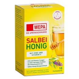 Sauge Wepa + miel + vitamine C + poudre de zinc, 10X10 g