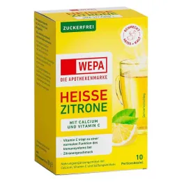 Wepa citron chaud + vitamine C + calcium en poudre sans sucre, 10X10 g