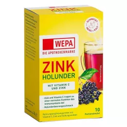 WEPA Poudre de zinc sureau + vitamine C + zinc sans sucre, 10 x 10 g