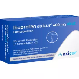 IBUPROFEN axicur 400 mg comprimés pelliculés aigus, 10 pcs