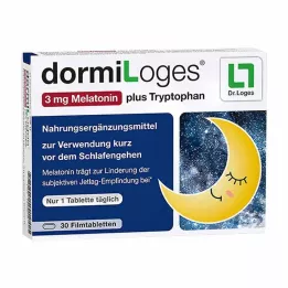 DORMILOGES 3 mg de mélatonine plus film de tryptophane, 30 pièces