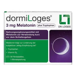 Dormiloges 3 mg mélatonine plus comprimés pelliculés de tryptophane, 30 pc