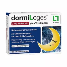 DORMILOGES 3 mg de mélatonine plus film de tryptophane, 60 pièces