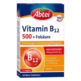 Abbey Vitamine B12 500 + comprimés dacide folique (30 pièces)
