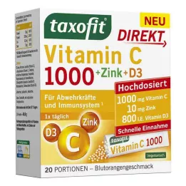 TAXOFIT Vitamine C 1000+Zinc+D3 Direct Granules 20 pcs Granulés, 20 pcs