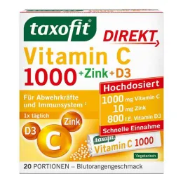 Taxofit Vitamine C 1000 + Zinc + Granulés directs D3, 20 pc