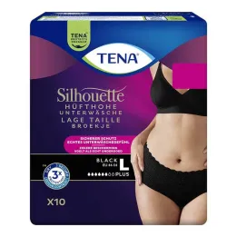 Pantalon dincontinence noir Tena Silhouette Plus L, 10 pc