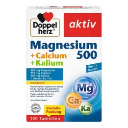 Doppelherz Magnésium 500 + Calcium + Comprimés de potassium, 100 pièces
